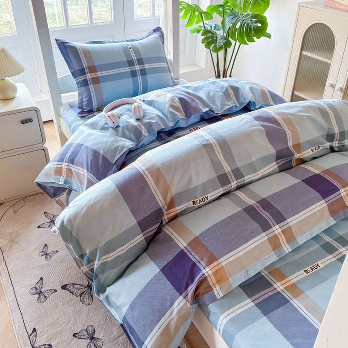 91家纺网 家纺一手货源 找家纺 简冠 开学季2025植物羊绒学生宿舍上下铺学生三件套学生床垫被子被芯大礼包彩韵