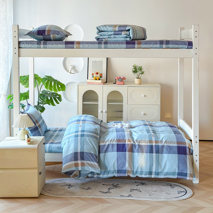 91家纺网 家纺一手货源 找家纺 简冠 开学季2025植物羊绒学生宿舍上下铺学生三件套学生床垫被子被芯大礼包彩韵