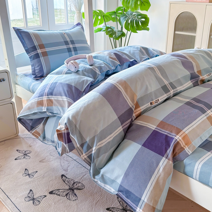 91家纺网 家纺一手货源 找家纺 简冠 开学季2025植物羊绒学生宿舍上下铺学生三件套学生床垫被子被芯大礼包彩韵