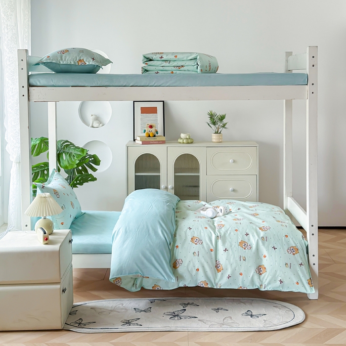 91家纺网 家纺一手货源 找家纺 简冠 开学季2025植物羊绒学生宿舍上下铺学生三件套学生床垫被子被芯大礼包调皮萌宠