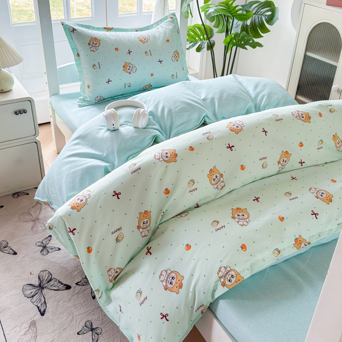 91家纺网 家纺一手货源 找家纺 简冠 开学季2025植物羊绒学生宿舍上下铺学生三件套学生床垫被子被芯大礼包调皮萌宠