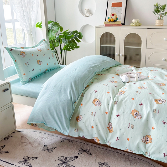 91家纺网 家纺一手货源 找家纺 简冠 开学季2025植物羊绒学生宿舍上下铺学生三件套学生床垫被子被芯大礼包调皮萌宠