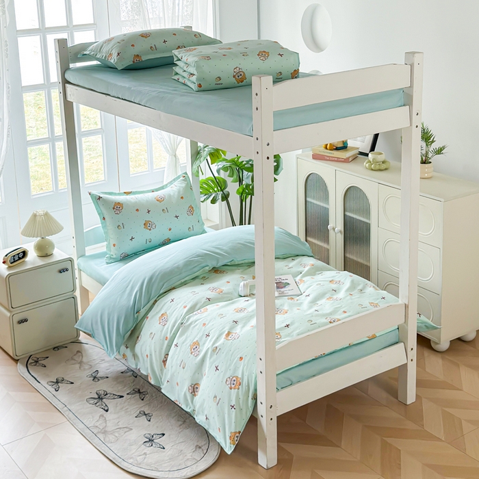 简冠 开学季2025植物羊绒学生宿舍上下铺学生三件套学生床垫被子被芯大礼包调皮萌宠