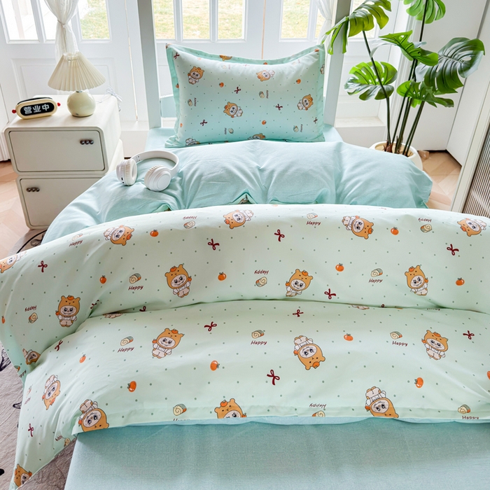 91家纺网 家纺一手货源 找家纺 简冠 开学季2025植物羊绒学生宿舍上下铺学生三件套学生床垫被子被芯大礼包调皮萌宠