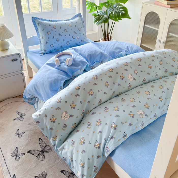 91家纺网 家纺一手货源 找家纺 简冠 开学季2025植物羊绒学生宿舍上下铺学生三件套学生床垫被子被芯大礼包嘟都宝贝