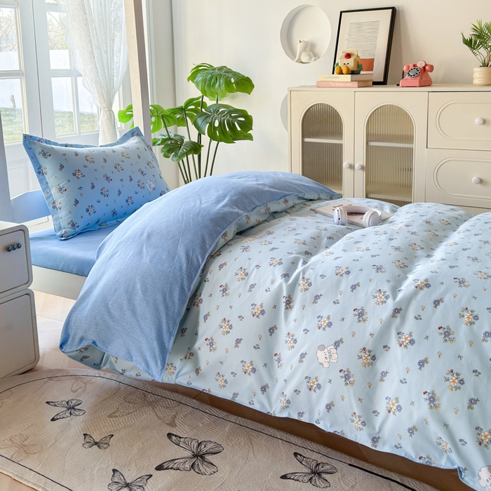 91家纺网 家纺一手货源 找家纺 简冠 开学季2025植物羊绒学生宿舍上下铺学生三件套学生床垫被子被芯大礼包嘟都宝贝