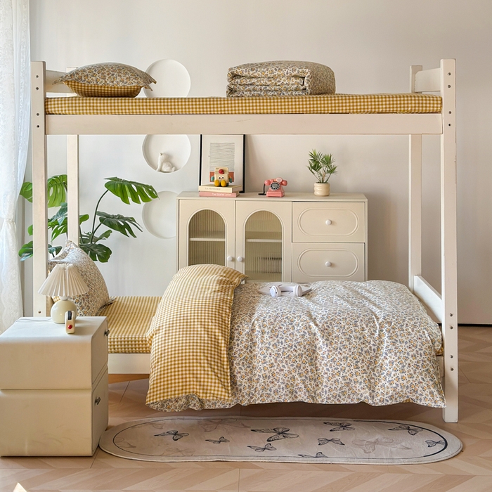 91家纺网 家纺一手货源 找家纺 简冠 开学季2025植物羊绒学生宿舍上下铺学生三件套学生床垫被子被芯大礼包花野仙踪