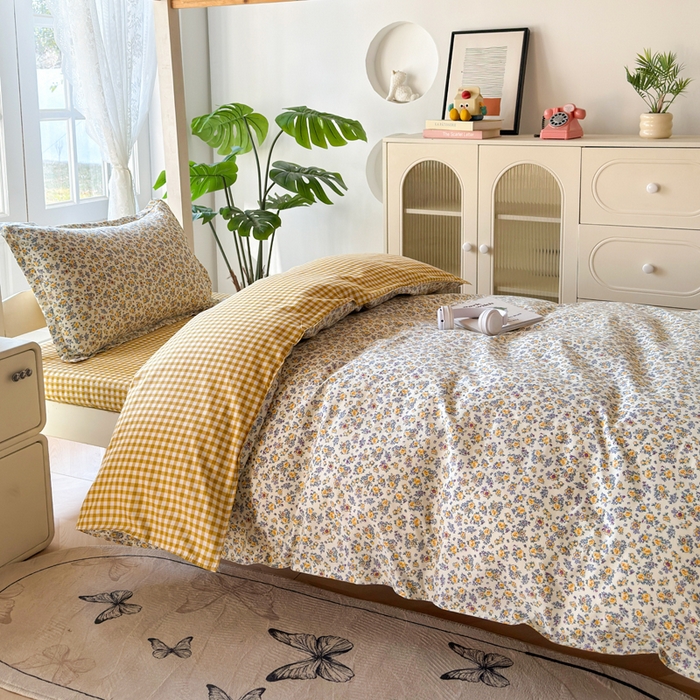 91家纺网 家纺一手货源 找家纺 简冠 开学季2025植物羊绒学生宿舍上下铺学生三件套学生床垫被子被芯大礼包花野仙踪