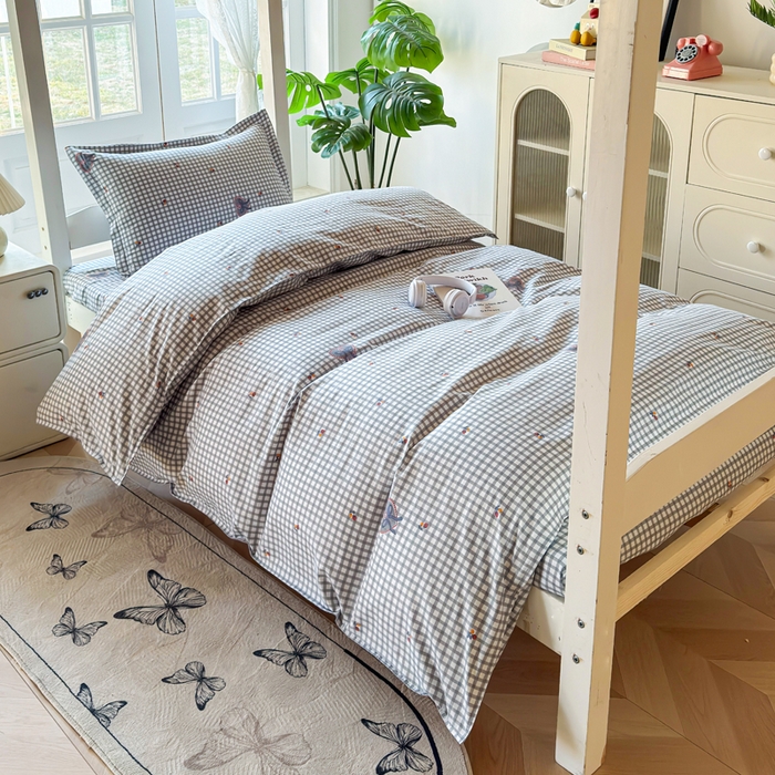 91家纺网 家纺一手货源 找家纺 简冠 开学季2025植物羊绒学生宿舍上下铺学生三件套学生床垫被子被芯大礼包假日礼物