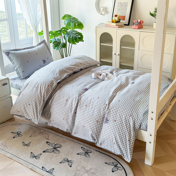 91家纺网 家纺一手货源 找家纺 简冠 开学季2025植物羊绒学生宿舍上下铺学生三件套学生床垫被子被芯大礼包假日礼物