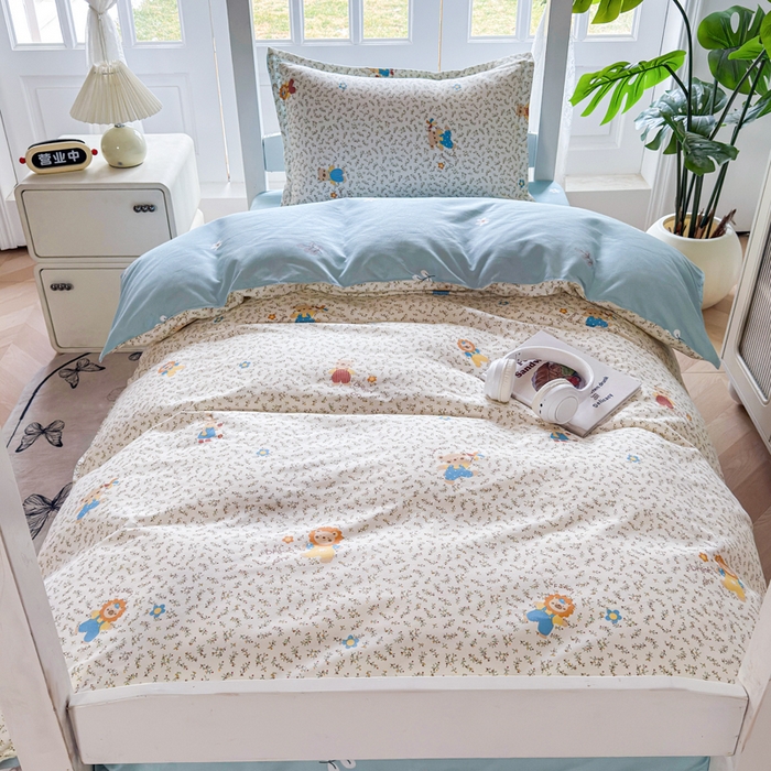 91家纺网 家纺一手货源 找家纺 简冠 开学季2025植物羊绒学生宿舍上下铺学生三件套学生床垫被子被芯大礼包快乐舞步