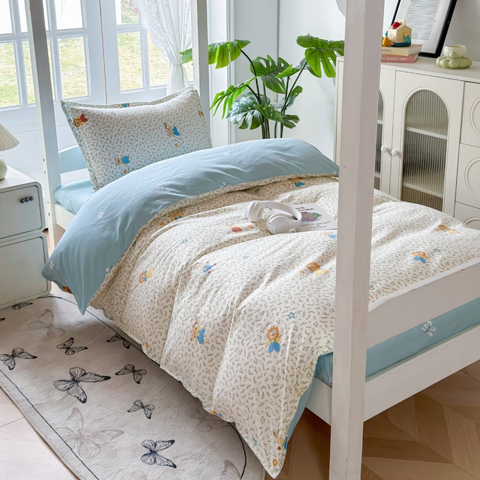 91家纺网 家纺一手货源 找家纺 简冠 开学季2025植物羊绒学生宿舍上下铺学生三件套学生床垫被子被芯大礼包快乐舞步