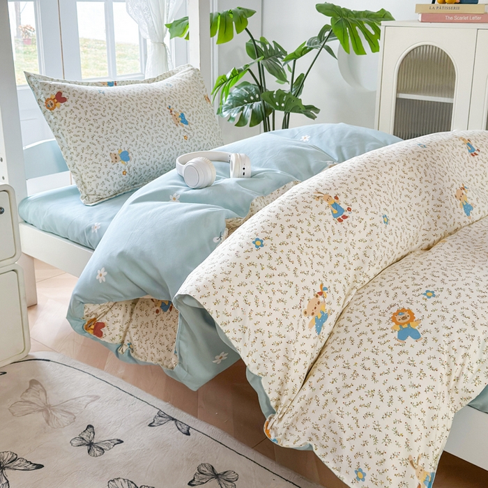 91家纺网 家纺一手货源 找家纺 简冠 开学季2025植物羊绒学生宿舍上下铺学生三件套学生床垫被子被芯大礼包快乐舞步