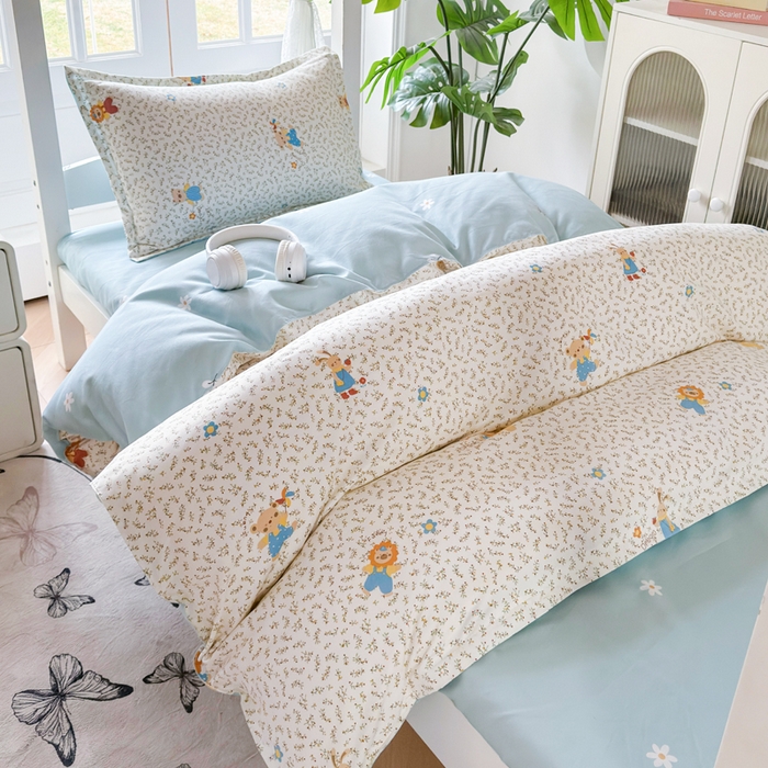 91家纺网 家纺一手货源 找家纺 简冠 开学季2025植物羊绒学生宿舍上下铺学生三件套学生床垫被子被芯大礼包快乐舞步