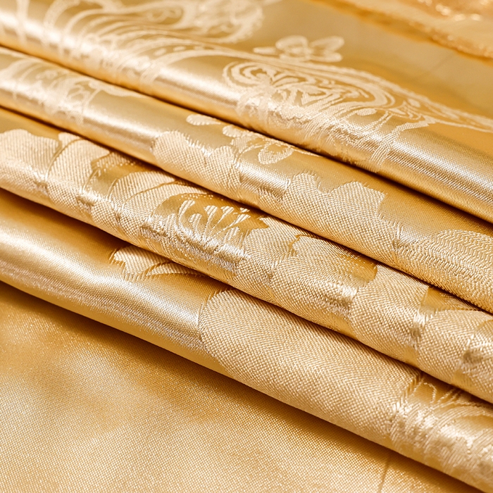 91家纺网 家纺一手货源 找家纺 提花大世界 2026新款直播爆款水洗真丝天丝贡缎提花夹棉床盖花边四件套 花间-金驼