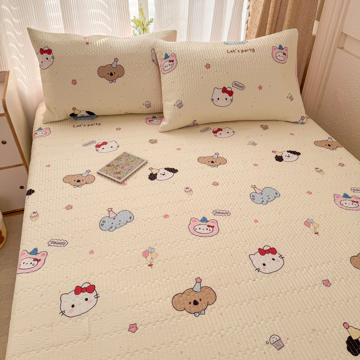 91家纺网 家纺一手货源 找家纺 （总）KA家纺 2026春夏新款小清新全棉纯棉印花床盖三件套-第一波