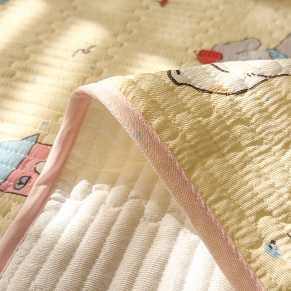 91家纺网 家纺一手货源 找家纺 KA家纺 2026春夏新款小清新全棉纯棉印花床盖三件套-第一波 可爱颂