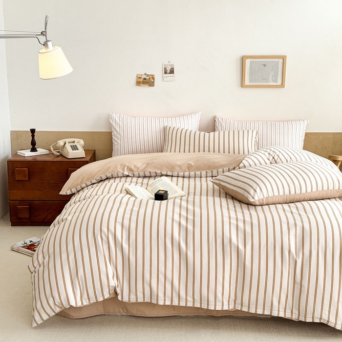 91家纺网 家纺一手货源 找家纺 （总）合欢（原天一阁） 2026新款100%全棉纯棉13372简约时尚四件套