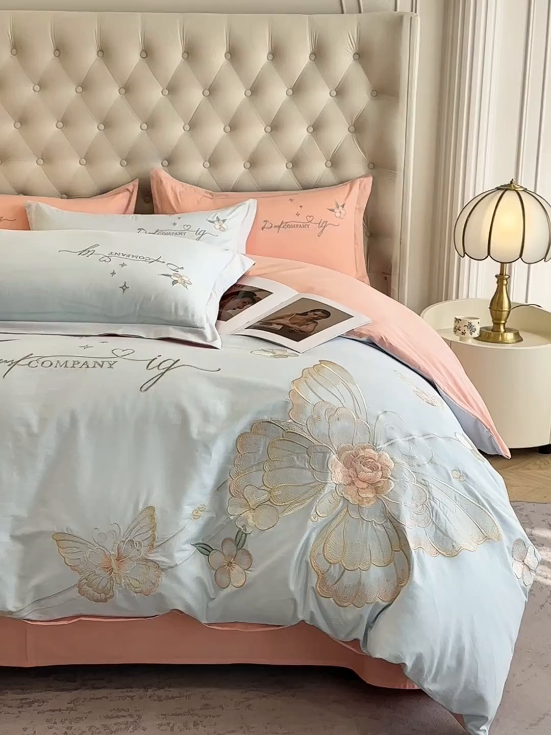 91家纺网 家纺一手货源 找家纺 （总）合欢（原天一阁） 2026新款100%纯棉全棉长绒棉刺绣绣花高端礼盒装四件套