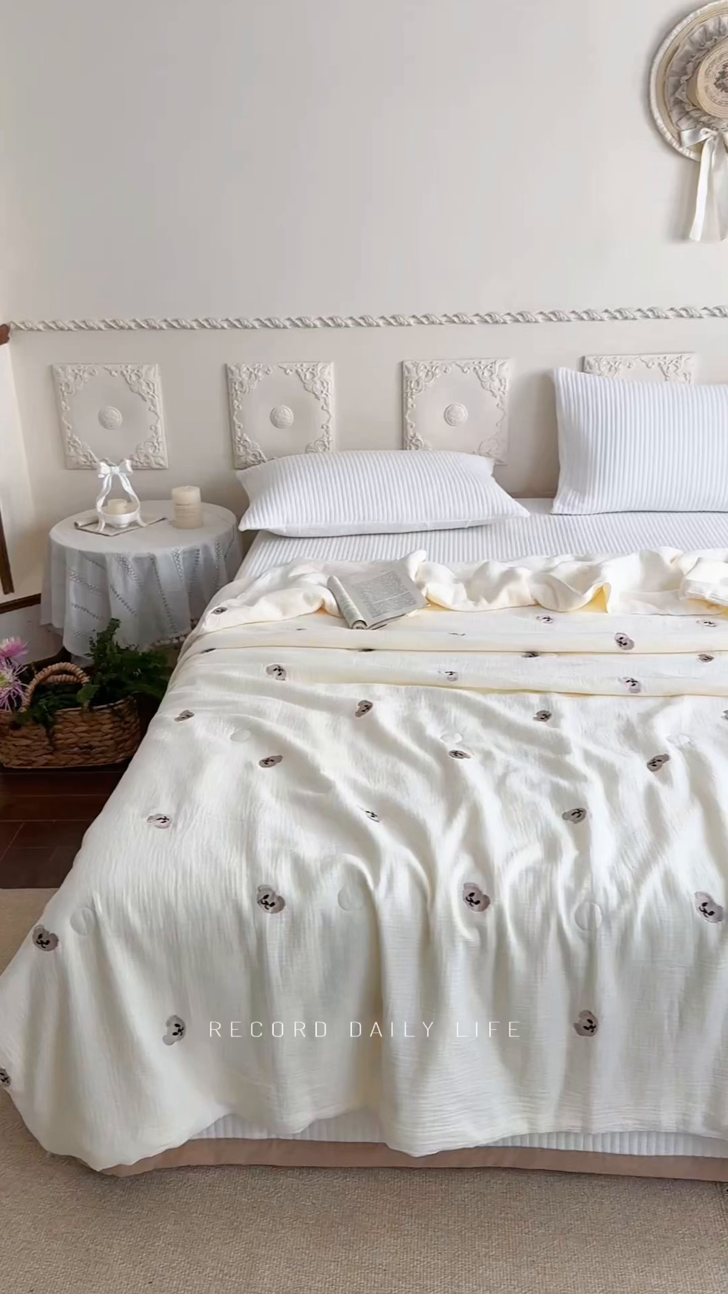 91家纺网 家纺一手货源 找家纺 （总）木楌家居 2026新款全棉皱皱纱刺绣款夏被床盖四件套