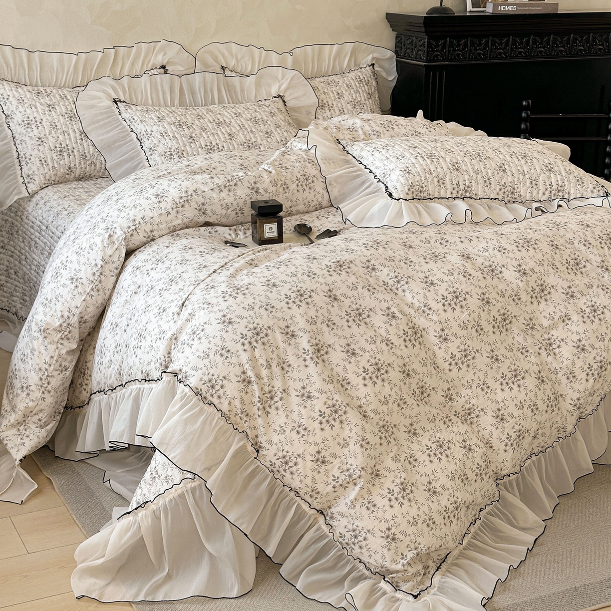 91家纺网 家纺一手货源 找家纺 （总）宜凡家纺 2026新款全棉法式碎花床盖四件套（所有四件套价格不得低于供货价+60元出售）