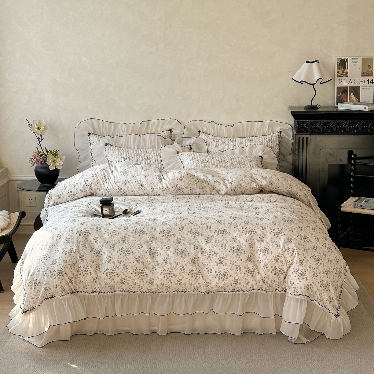 91家纺网 家纺一手货源 找家纺 （总）宜凡家纺 2026新款全棉法式碎花床盖四件套（所有四件套价格不得低于供货价+60元出售）