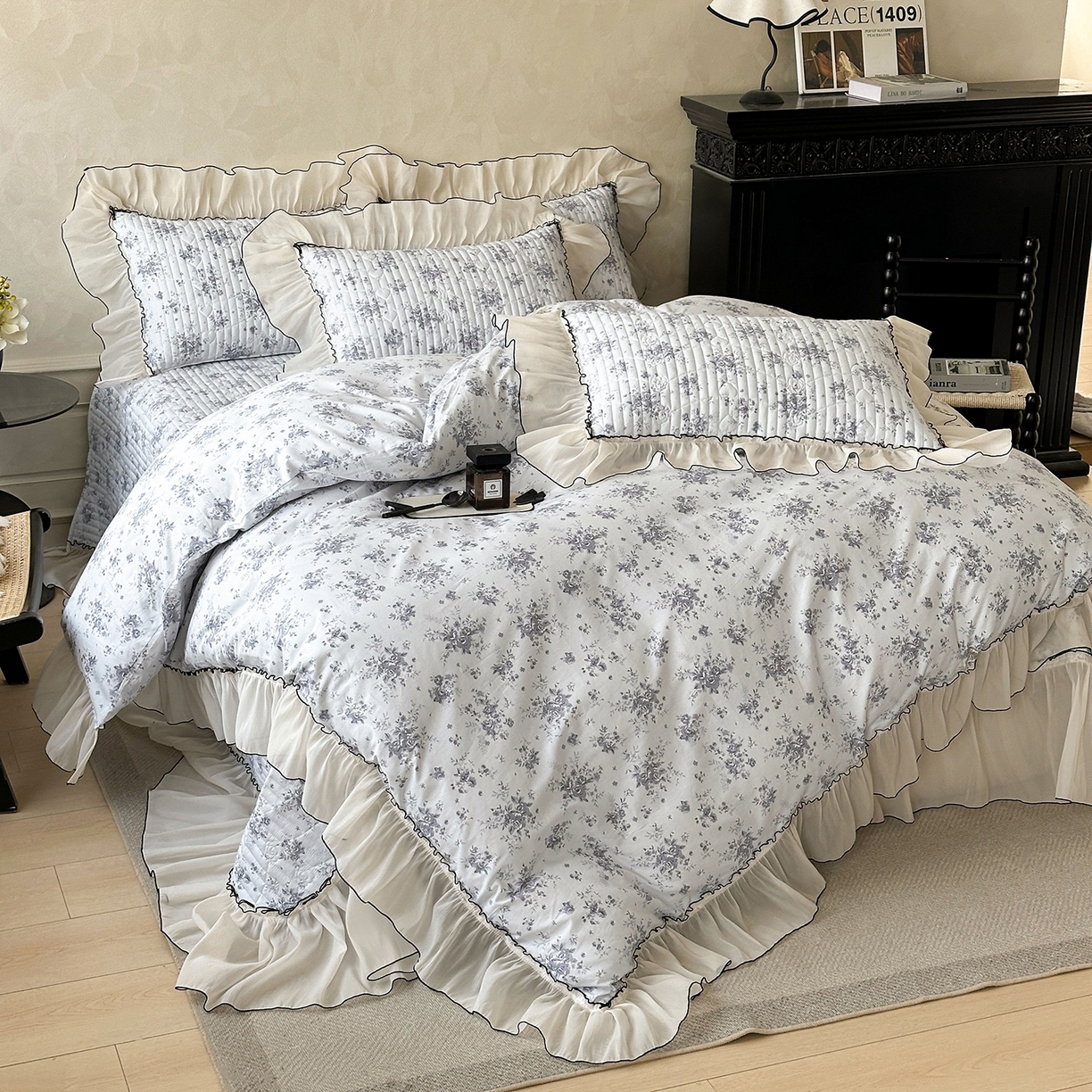 91家纺网 家纺一手货源 找家纺 宜凡家纺 2026新款全棉法式碎花床盖四件套（所有四件套价格不得低于供货价+60元出售） 拾光