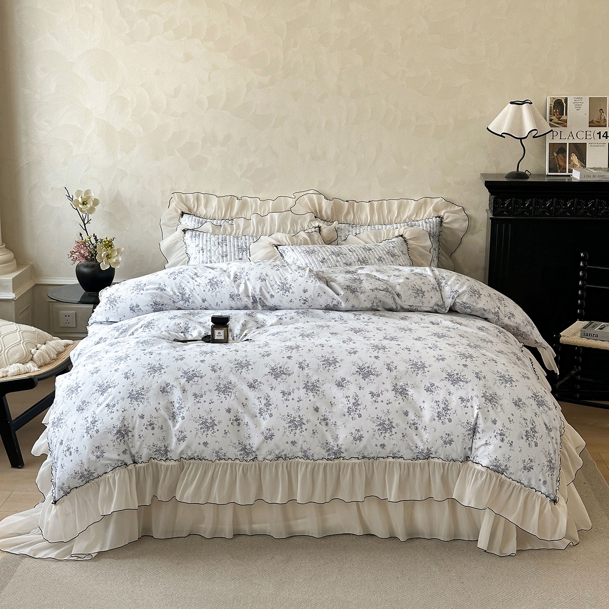 91家纺网 家纺一手货源 找家纺 宜凡家纺 2026新款全棉法式碎花床盖四件套（所有四件套价格不得低于供货价+60元出售） 拾光