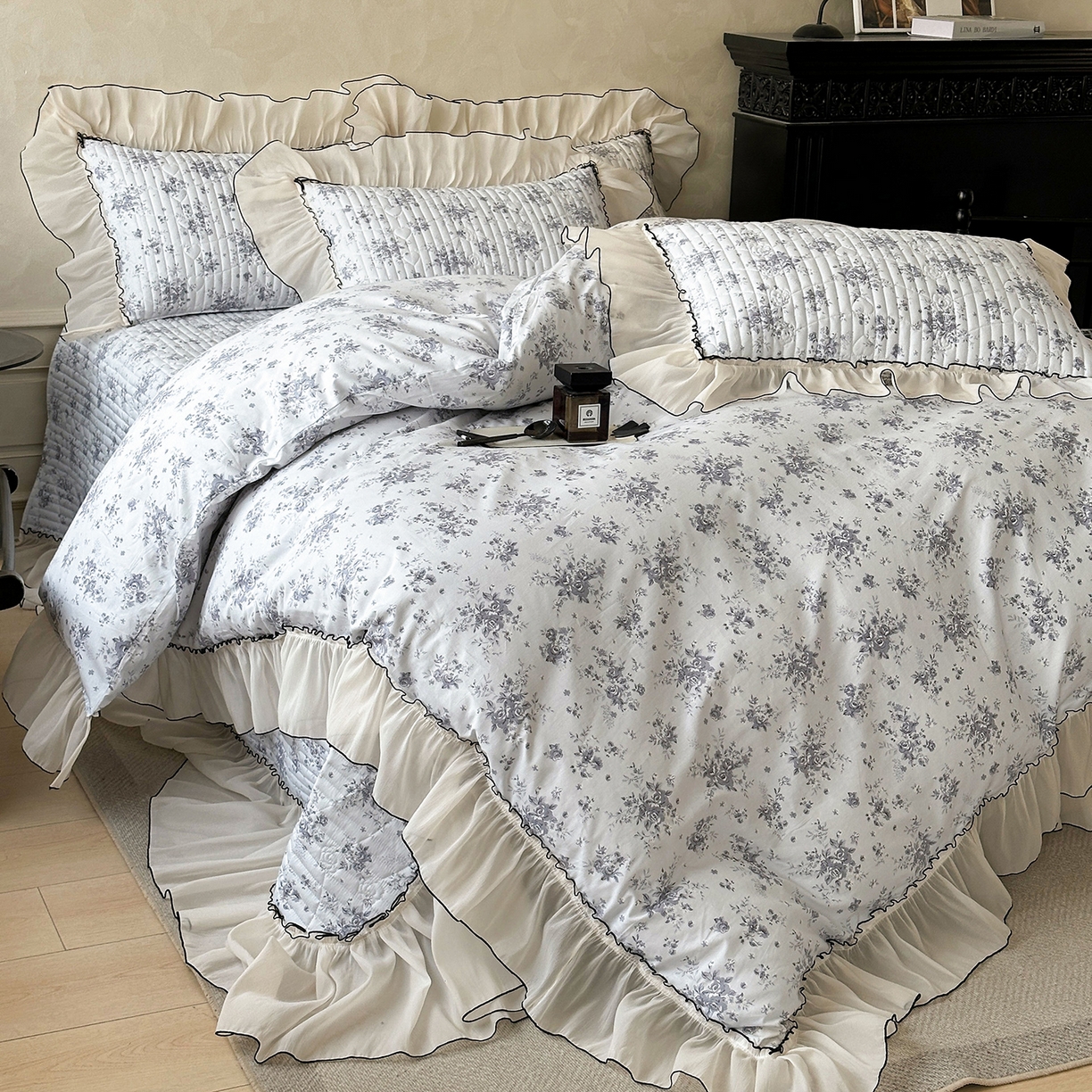 91家纺网 家纺一手货源 找家纺 宜凡家纺 2026新款全棉法式碎花床盖四件套（所有四件套价格不得低于供货价+60元出售） 拾光