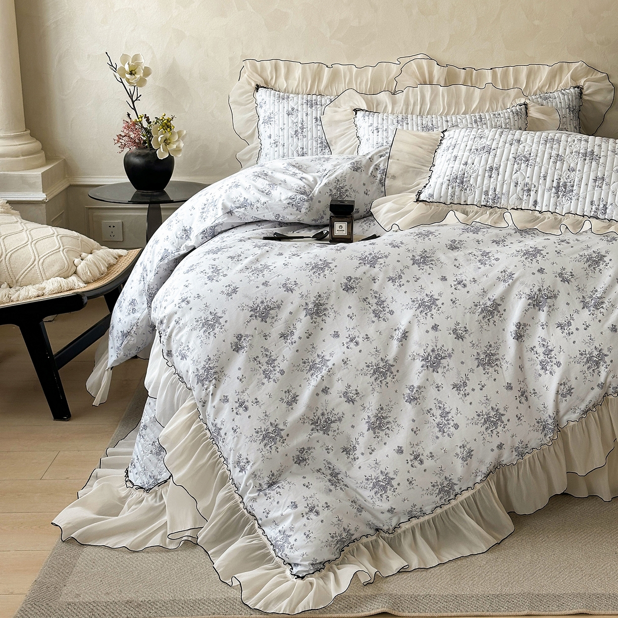 91家纺网 家纺一手货源 找家纺 宜凡家纺 2026新款全棉法式碎花床盖四件套（所有四件套价格不得低于供货价+60元出售） 拾光