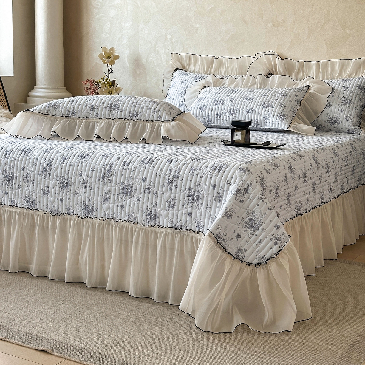 91家纺网 家纺一手货源 找家纺 宜凡家纺 2026新款全棉法式碎花床盖四件套（所有四件套价格不得低于供货价+60元出售） 拾光