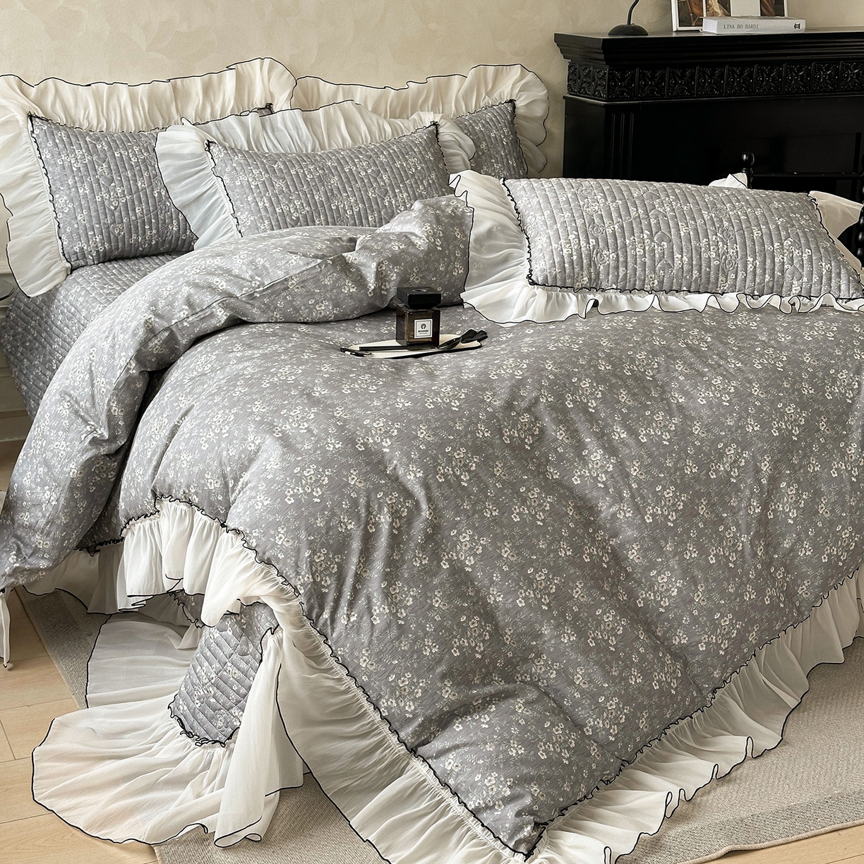 91家纺网 家纺一手货源 找家纺 宜凡家纺 2026新款全棉法式碎花床盖四件套（所有四件套价格不得低于供货价+60元出售） 香缇丽