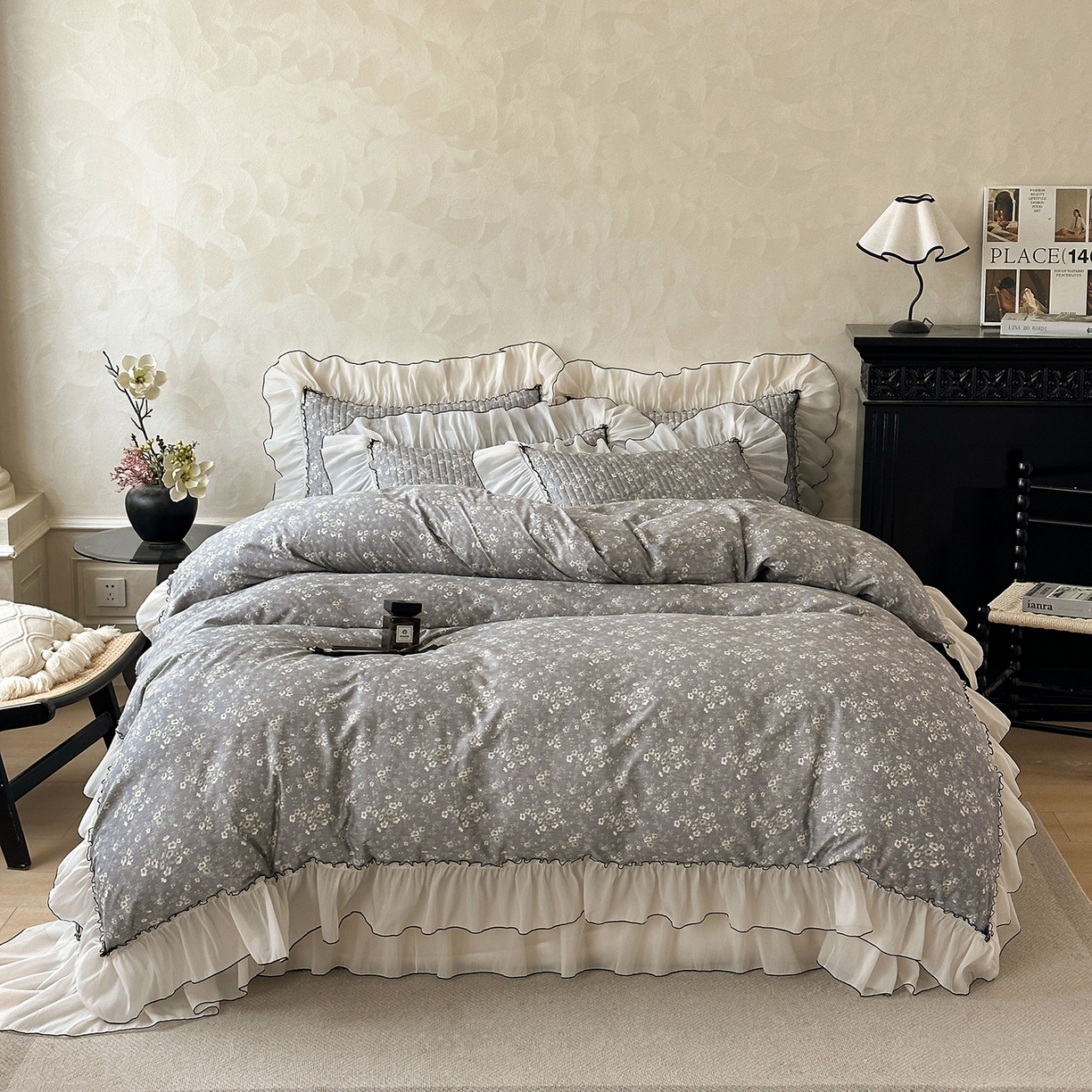 91家纺网 家纺一手货源 找家纺 宜凡家纺 2026新款全棉法式碎花床盖四件套（所有四件套价格不得低于供货价+60元出售） 香缇丽