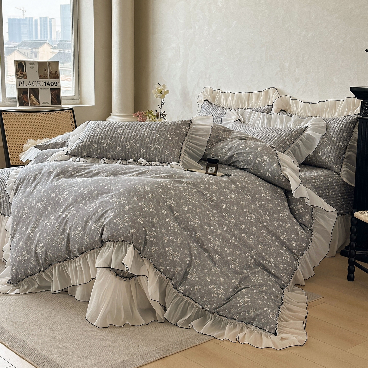 91家纺网 家纺一手货源 找家纺 宜凡家纺 2026新款全棉法式碎花床盖四件套（所有四件套价格不得低于供货价+60元出售） 香缇丽