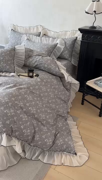 91家纺网 家纺一手货源 找家纺 宜凡家纺 2026新款全棉法式碎花床盖四件套（所有四件套价格不得低于供货价+60元出售） 香缇丽