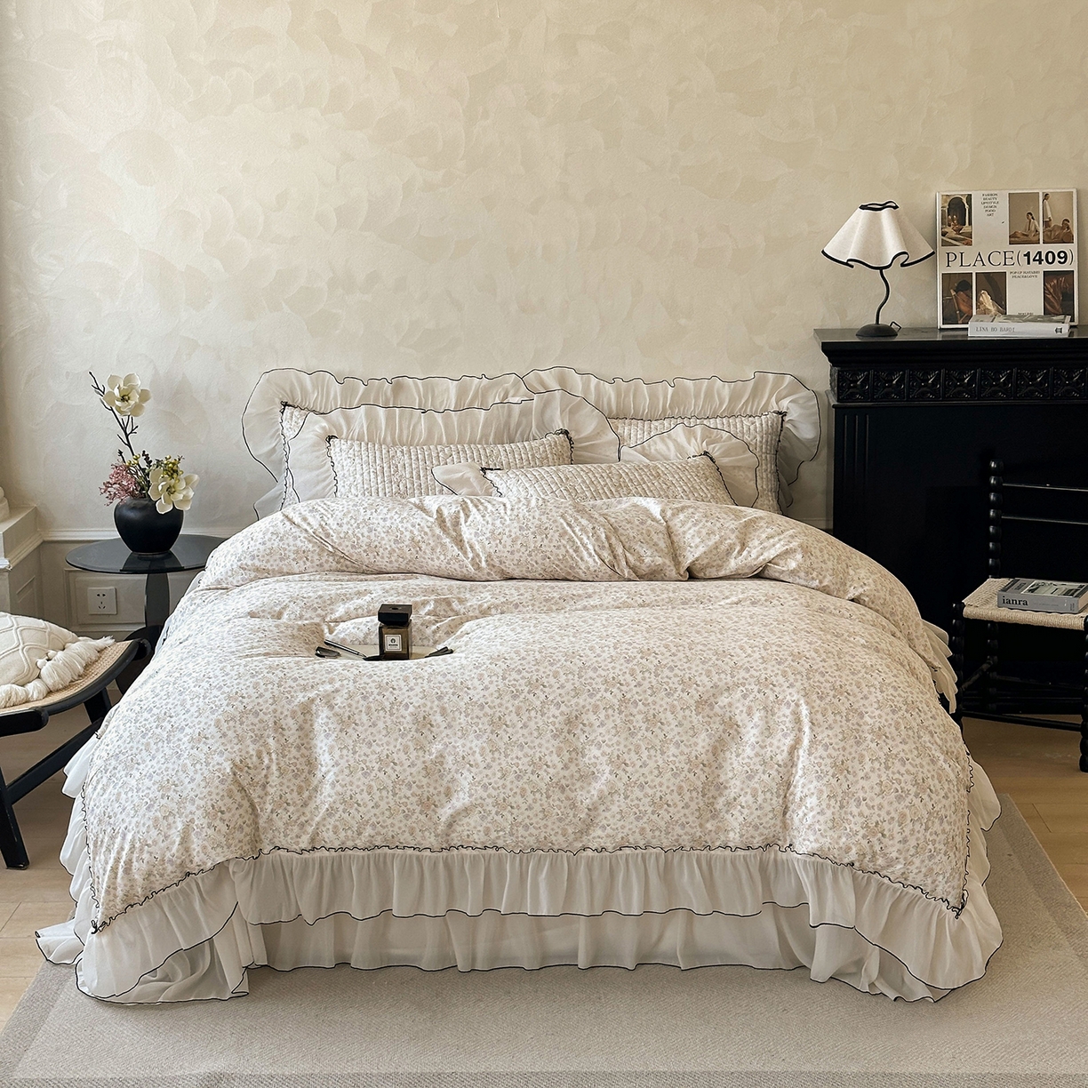 91家纺网 家纺一手货源 找家纺 宜凡家纺 2026新款全棉法式碎花床盖四件套（所有四件套价格不得低于供货价+60元出售） 云端花海