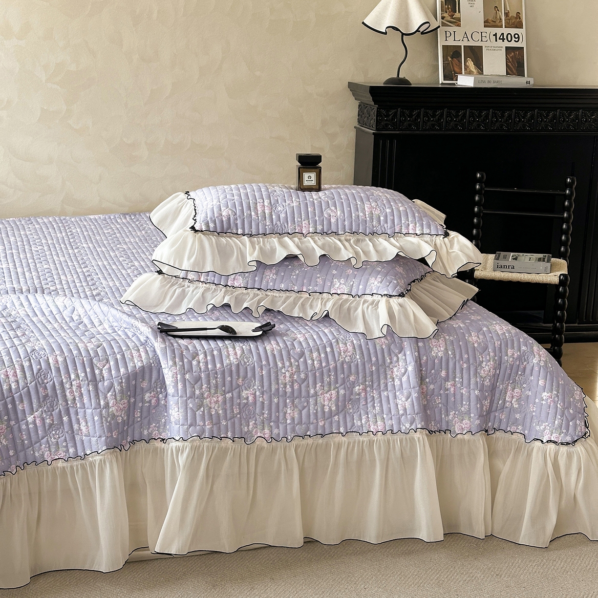 91家纺网 家纺一手货源 找家纺 （总）宜凡家纺 2026新款全棉法式碎花床盖三件套（所有三件套价格不得低于供货价+45元出售）