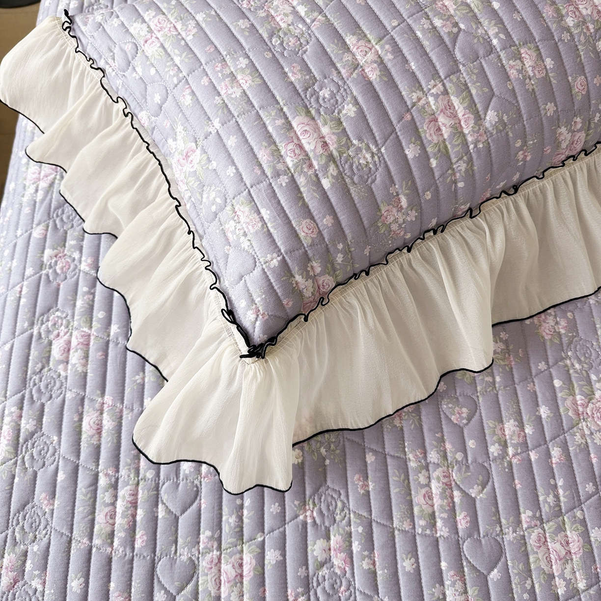 91家纺网 家纺一手货源 找家纺 （总）宜凡家纺 2026新款全棉法式碎花床盖三件套（所有三件套价格不得低于供货价+45元出售）