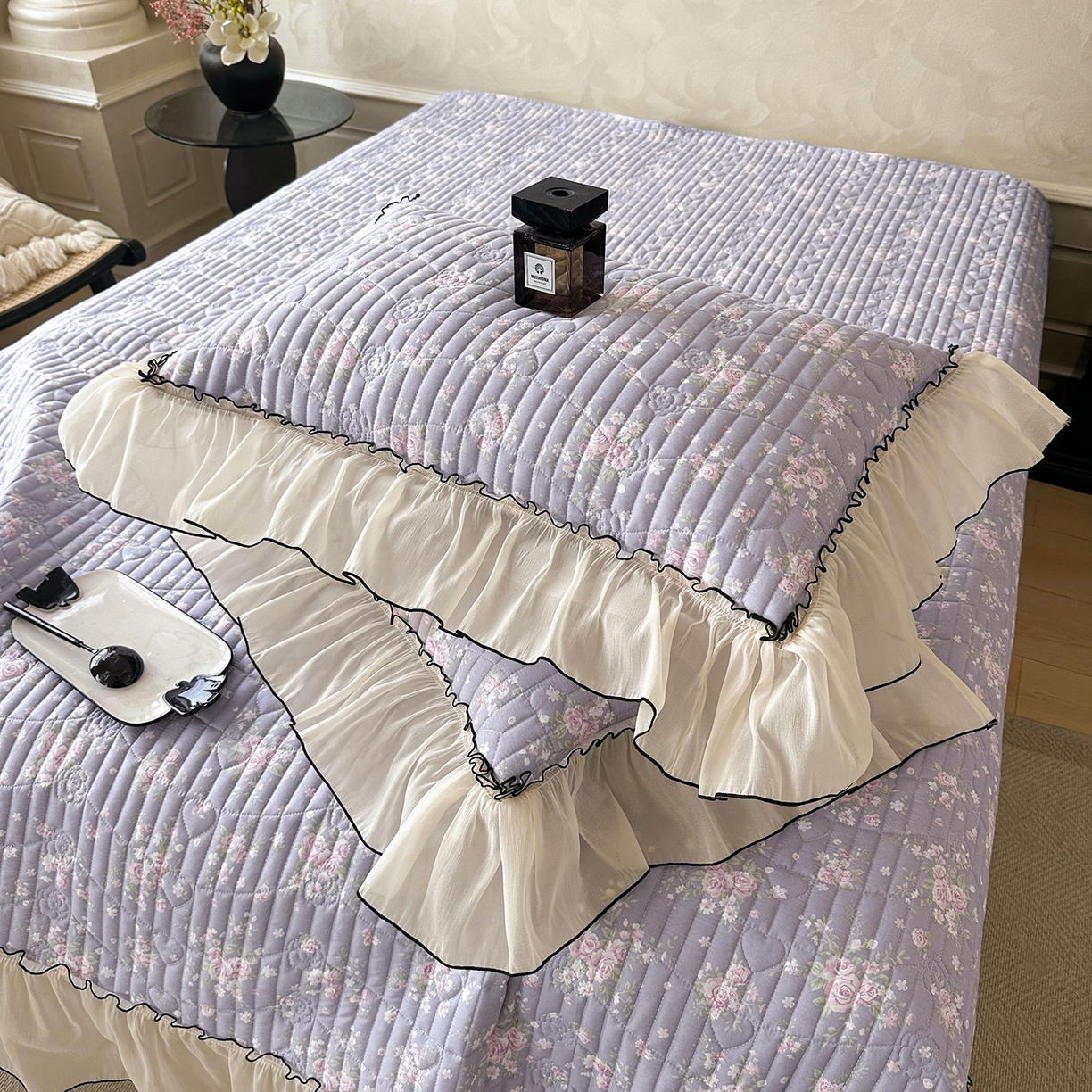 91家纺网 家纺一手货源 找家纺 （总）宜凡家纺 2026新款全棉法式碎花床盖三件套（所有三件套价格不得低于供货价+45元出售）