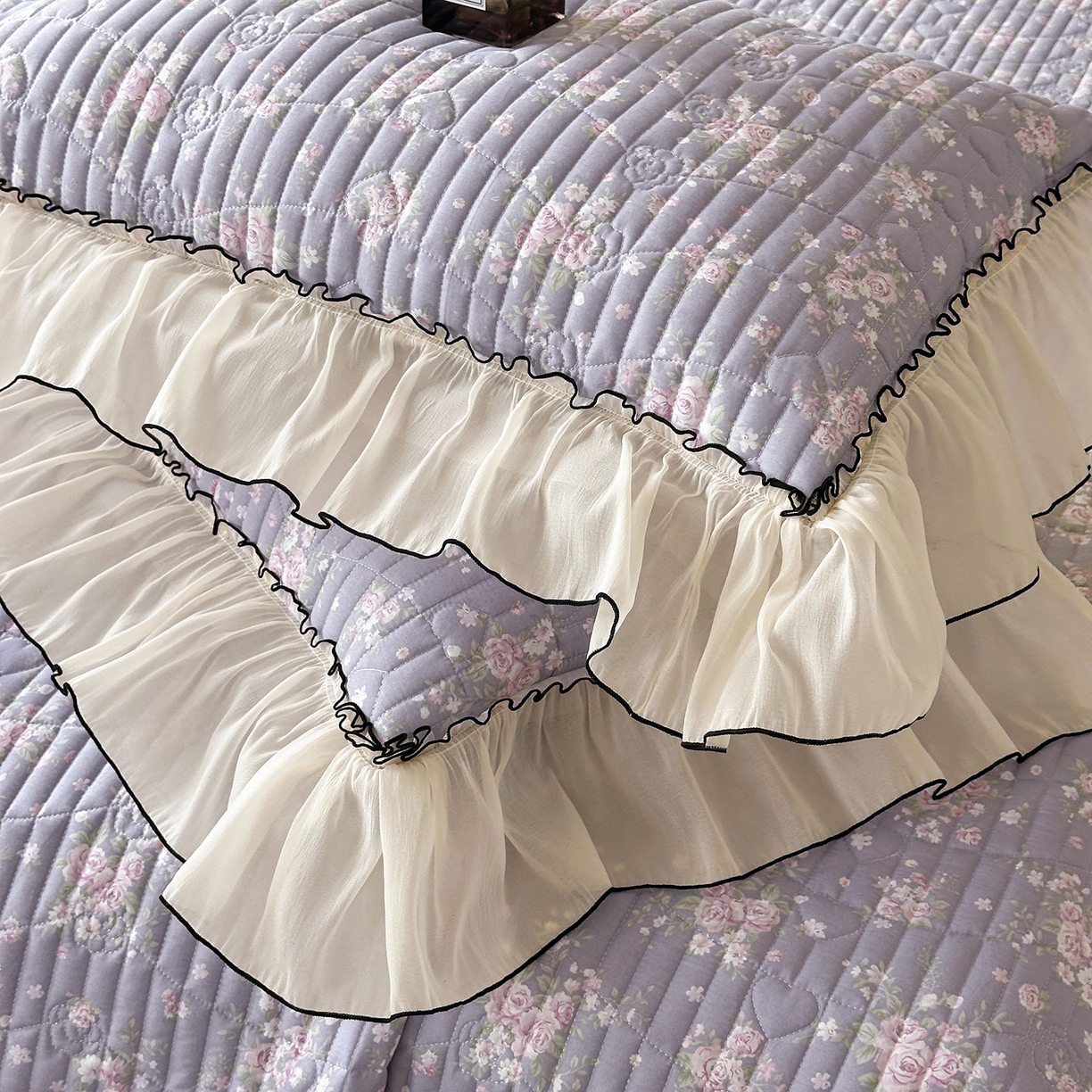 91家纺网 家纺一手货源 找家纺 （总）宜凡家纺 2026新款全棉法式碎花床盖三件套（所有三件套价格不得低于供货价+45元出售）