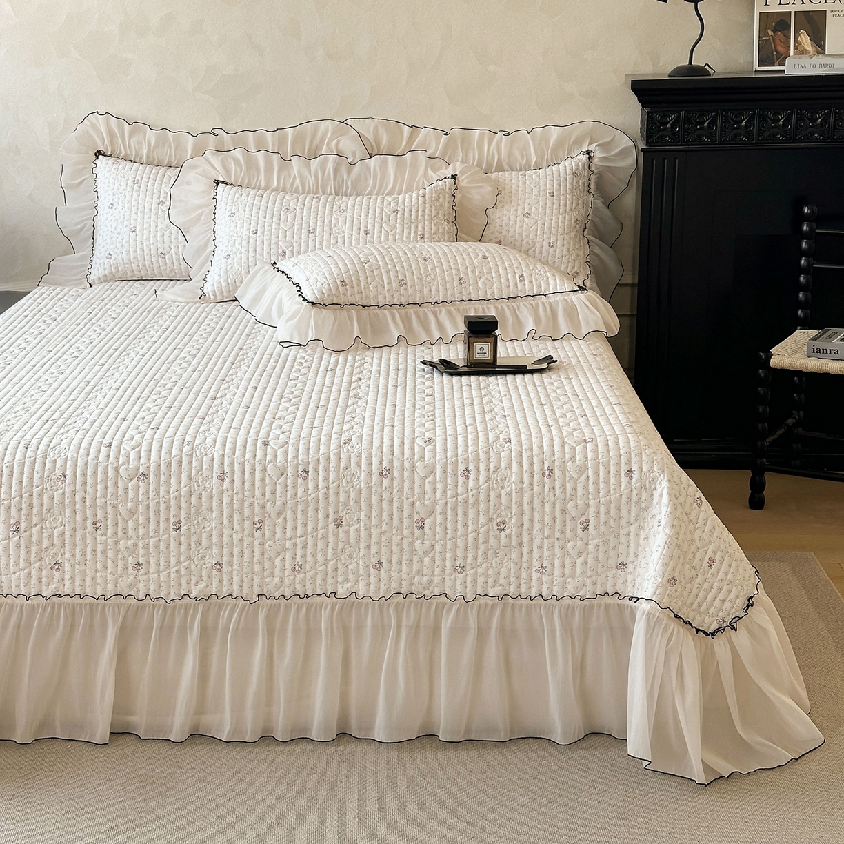 91家纺网 家纺一手货源 找家纺 宜凡家纺 2026新款全棉法式碎花床盖三件套（所有三件套价格不得低于供货价+45元出售） 忆梦