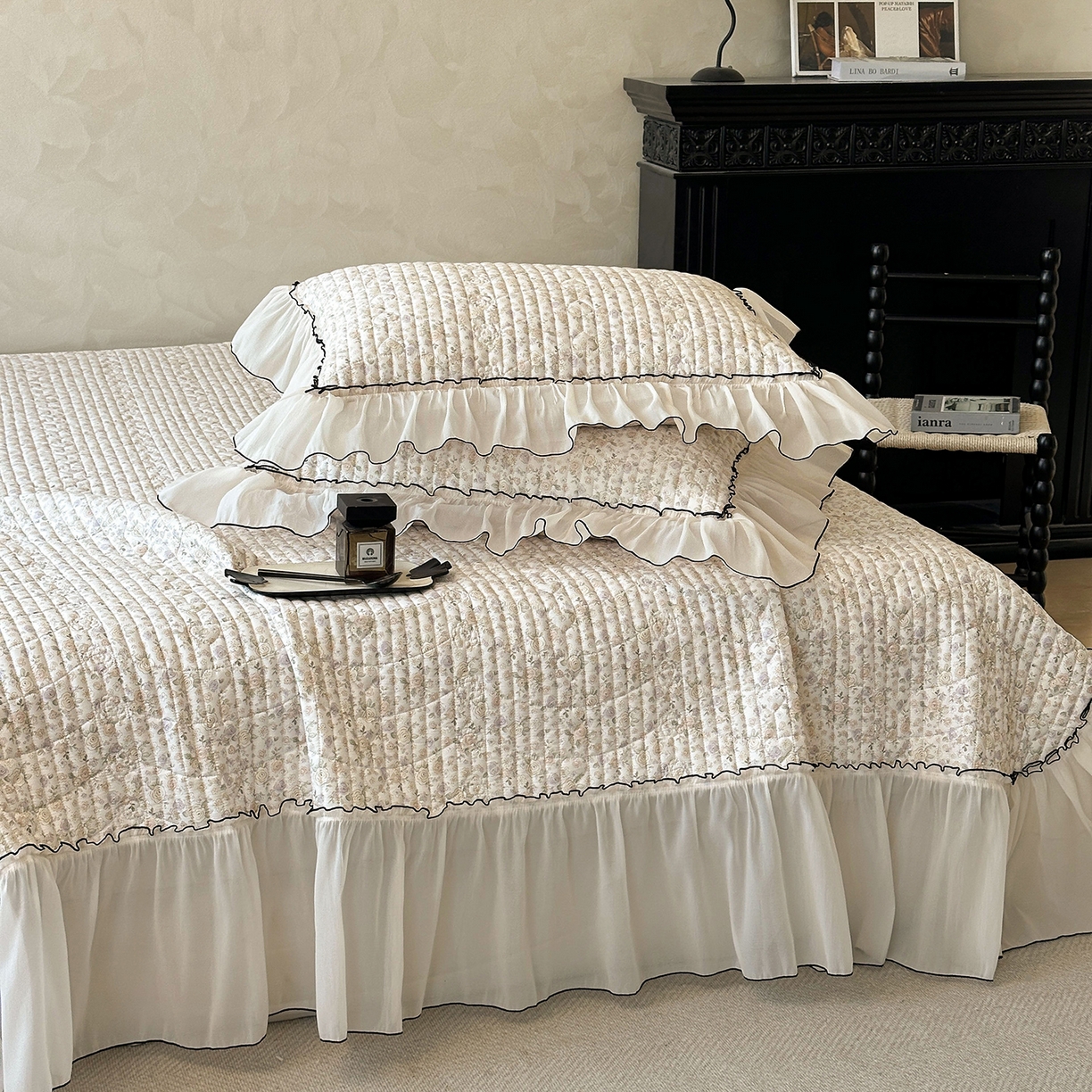 91家纺网 家纺一手货源 找家纺 宜凡家纺 2026新款全棉法式碎花床盖三件套（所有三件套价格不得低于供货价+45元出售） 云端花海