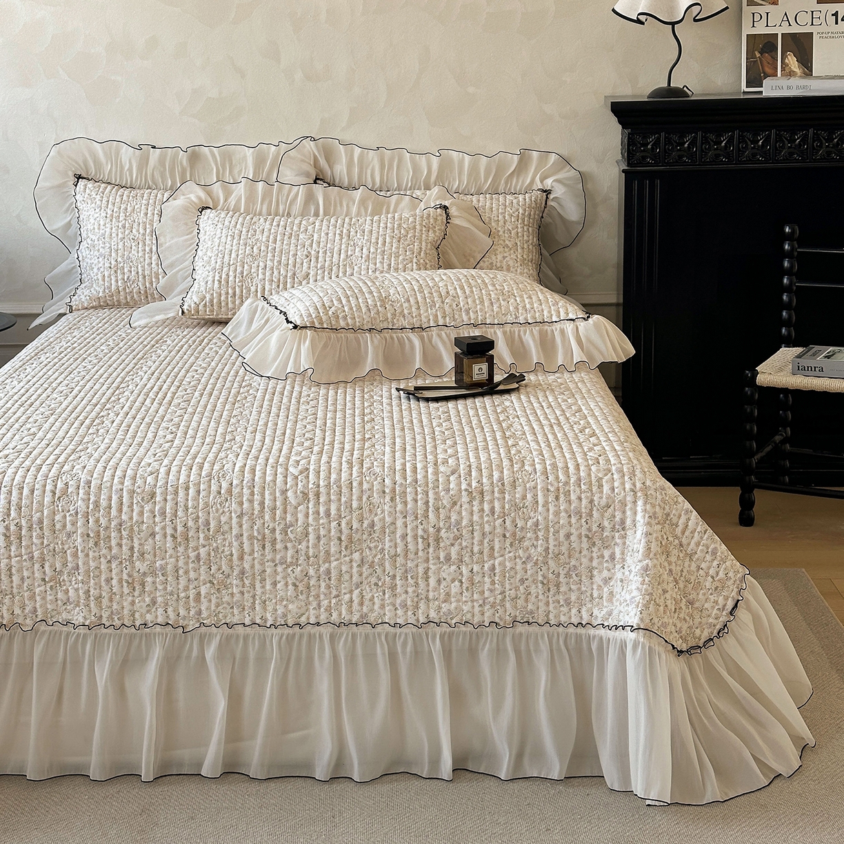 91家纺网 家纺一手货源 找家纺 宜凡家纺 2026新款全棉法式碎花床盖三件套（所有三件套价格不得低于供货价+45元出售） 云端花海