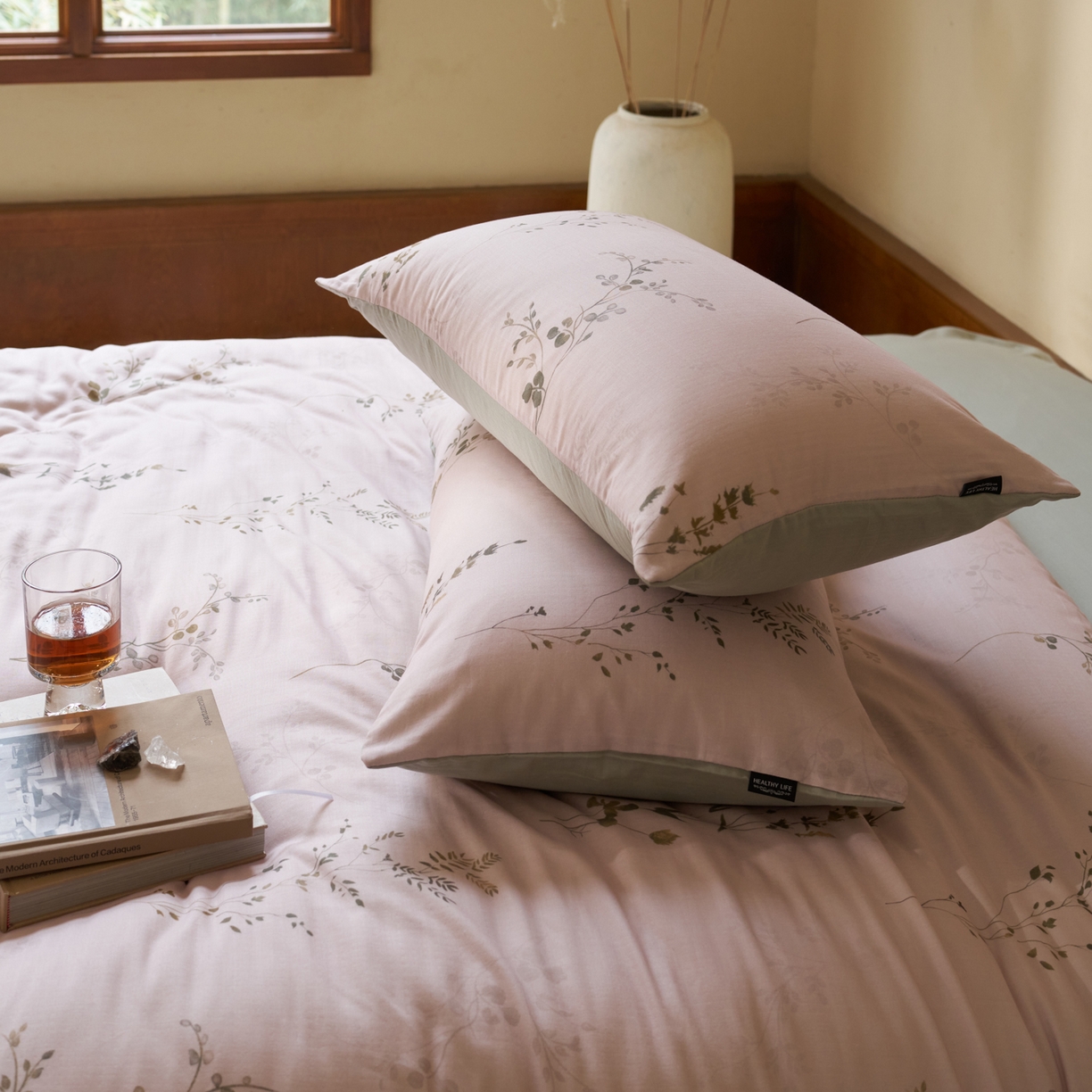 91家纺网 家纺一手货源 找家纺 久典家居 2026新款A类全棉纯棉数码印花天丝棉双层纱四件套 锦韵-绿