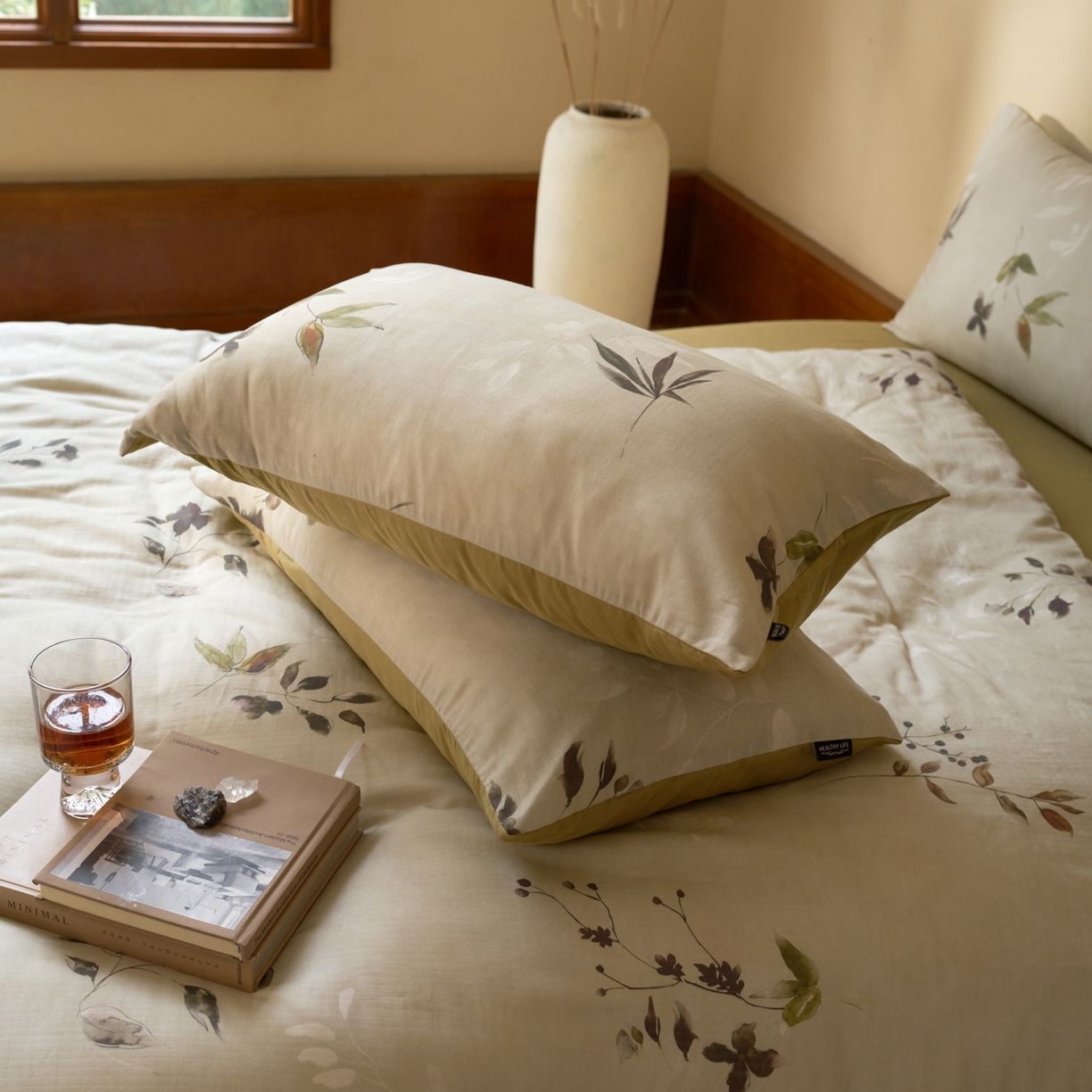 91家纺网 家纺一手货源 找家纺 久典家居 2026新款A类全棉纯棉数码印花天丝棉双层纱四件套 锦瑟-绿