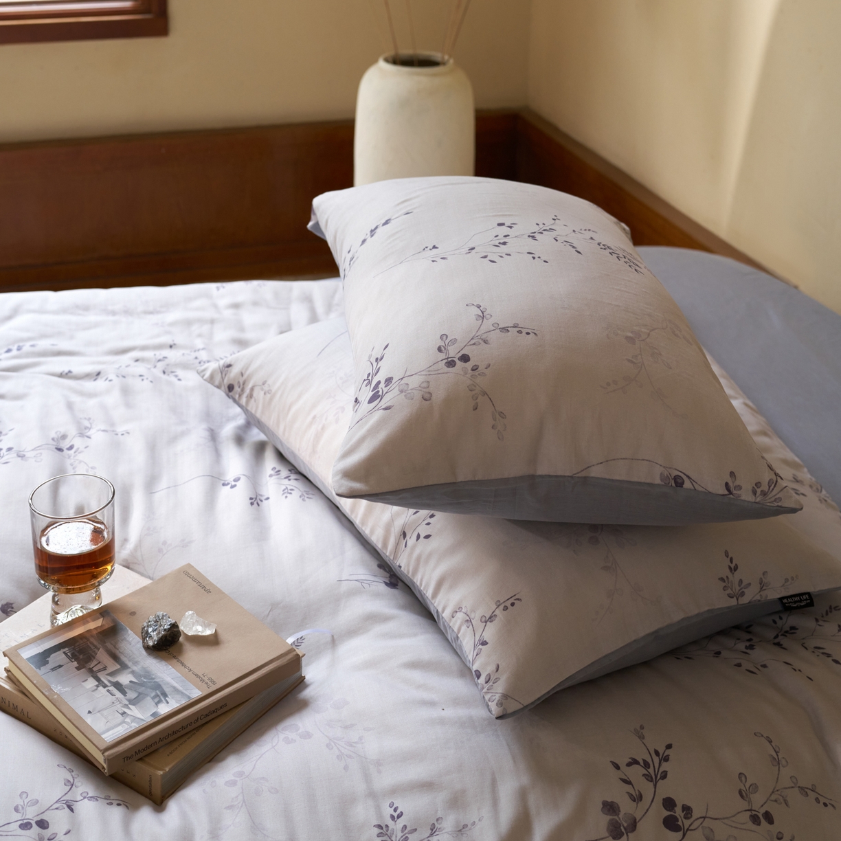 91家纺网 家纺一手货源 找家纺 久典家居 2026新款A类全棉纯棉数码印花天丝棉双层纱四件套 锦韵-蓝