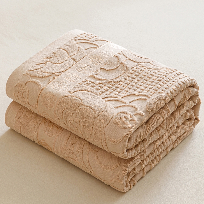 悦然毛巾被 2026春夏新款全棉老式毛巾被夏凉被夏被 山茶旧梦咖啡