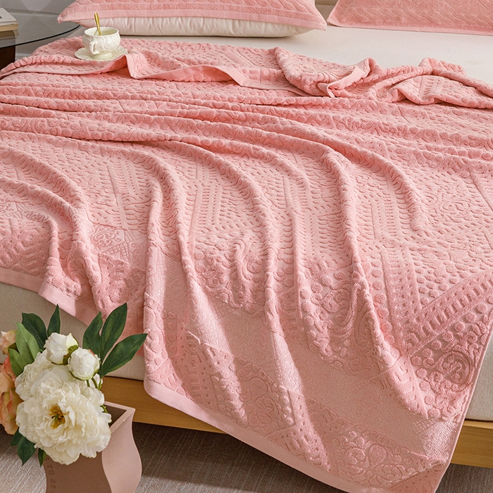 91家纺网 家纺一手货源 找家纺 悦然毛巾被 2026春夏新款全棉老式毛巾被夏凉被夏被 菱纹豆纱