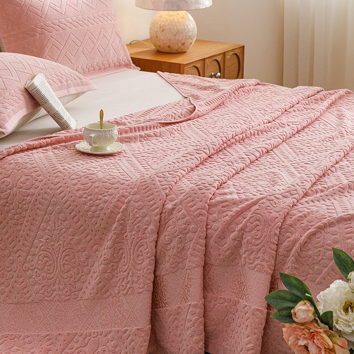 91家纺网 家纺一手货源 找家纺 悦然毛巾被 2026春夏新款全棉老式毛巾被夏凉被夏被 菱纹豆纱