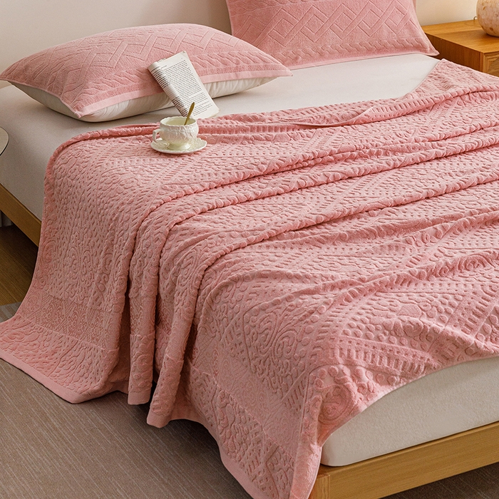 91家纺网 家纺一手货源 找家纺 悦然毛巾被 2026春夏新款全棉老式毛巾被夏凉被夏被 菱纹豆纱